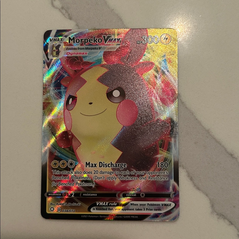 Mint Card Morpeko Vmax 038/072 Shining Fates Full Art Ultra Rare Pokemon TCG